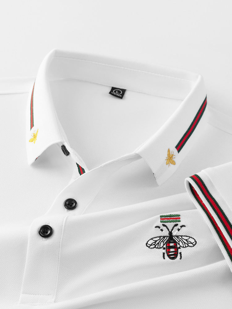 π Embroidered Bee Pique Polo Shirt
