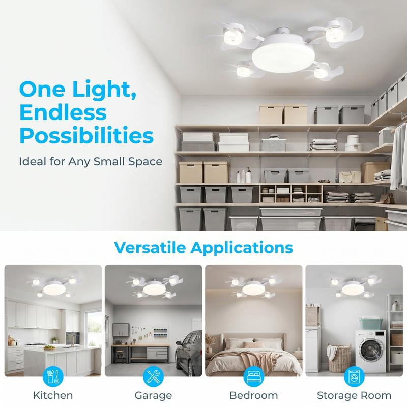 Ceiling Fan Light – 2-in-1 Silent LED with Remote