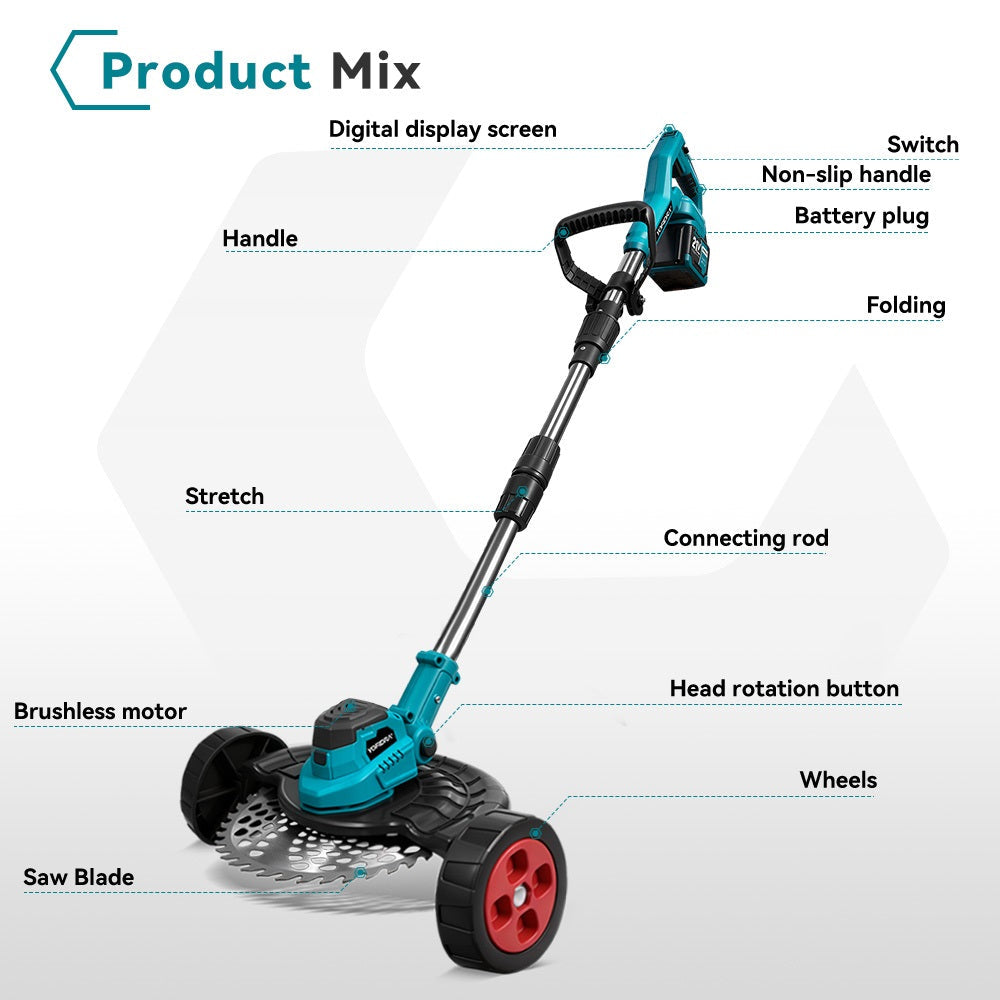 9 Inch Brushless Cordless Grass Trimmer Kit