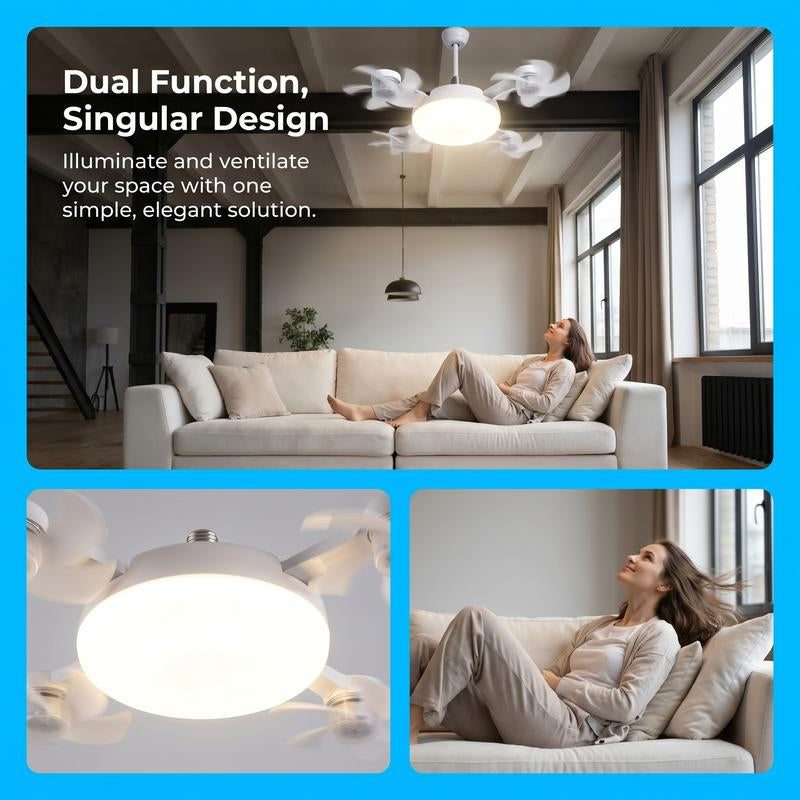 Ceiling Fan Light – 2-in-1 Silent LED with Remote